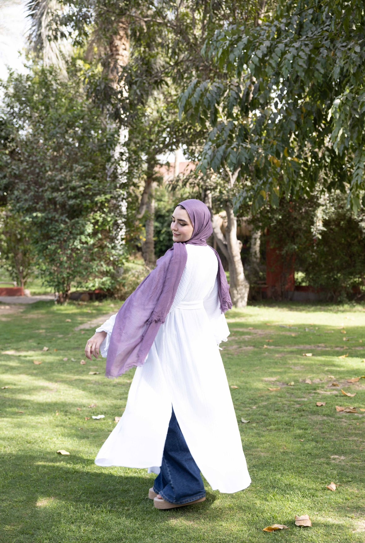Crushed cardigan in white