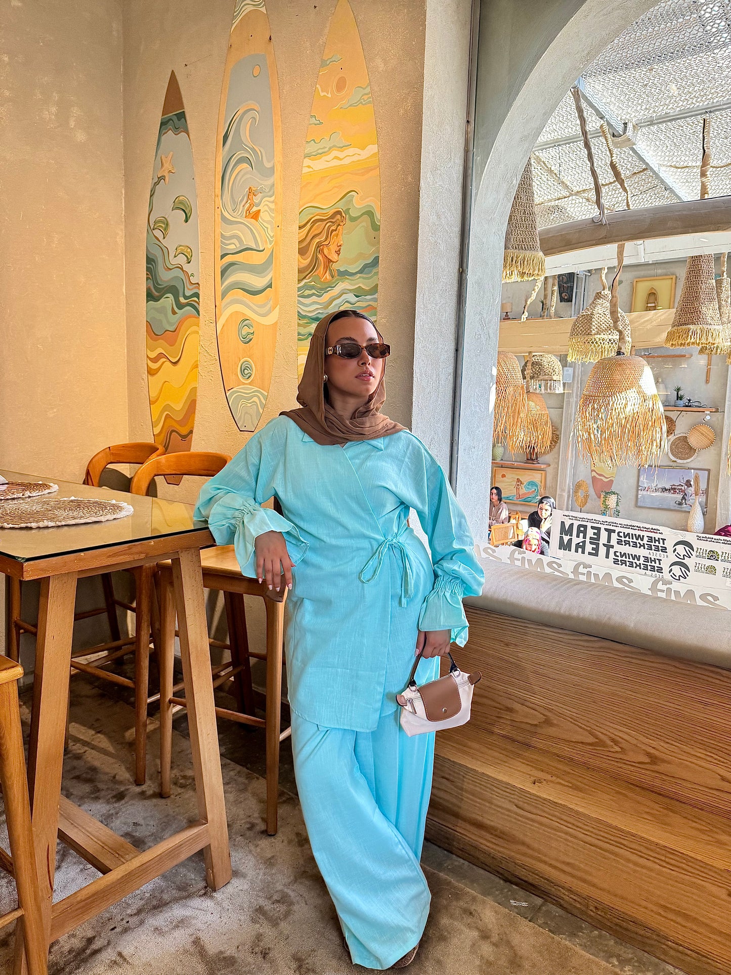 ASMC linen set in sky blue