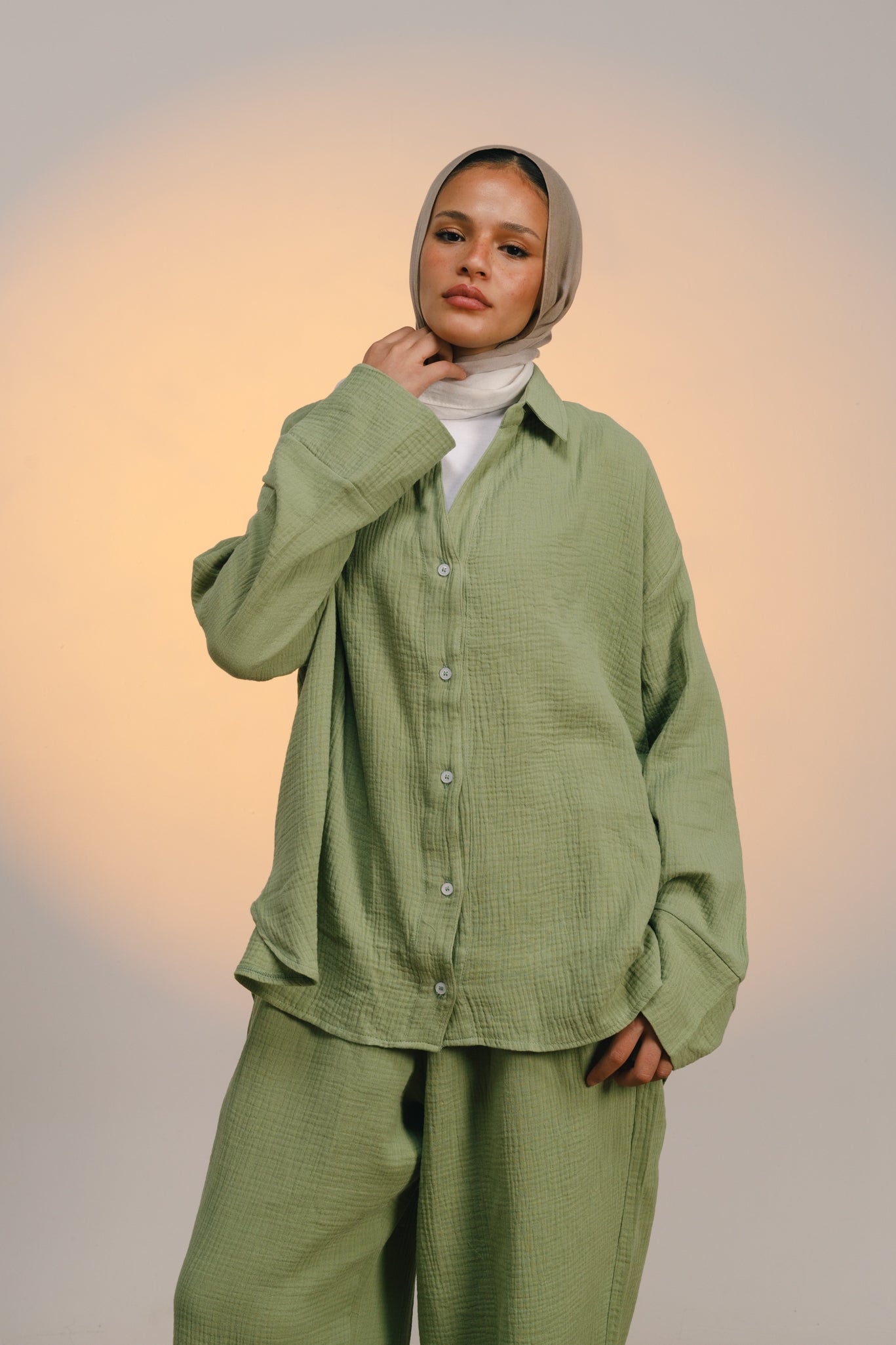 The breezy set in Matcha whip