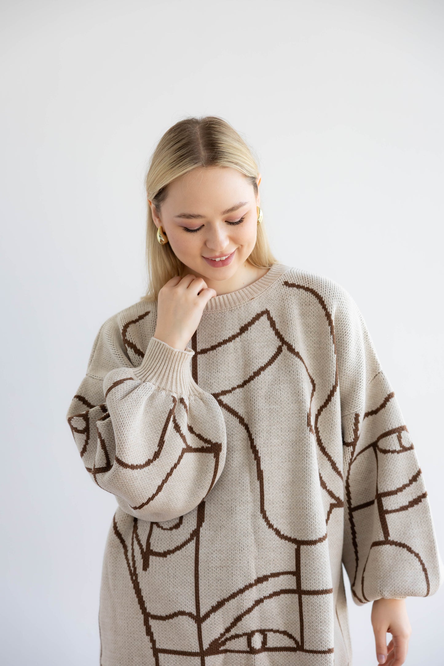 Boho Knit Sweater In Choco