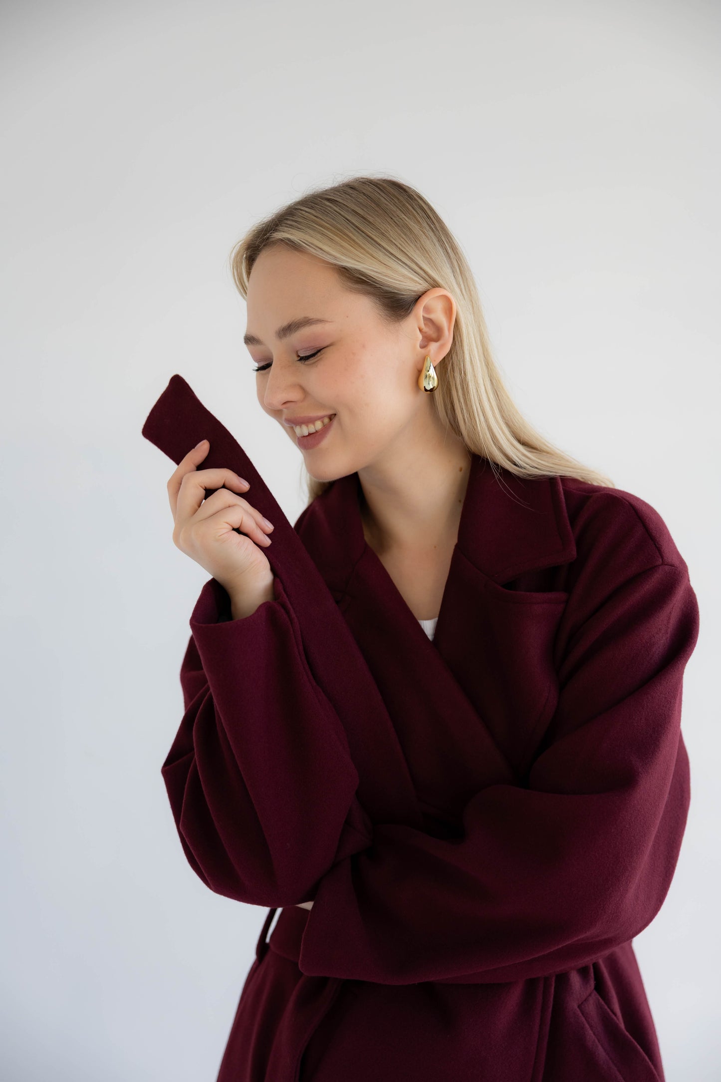 Snow Grace Coat In Mulberry