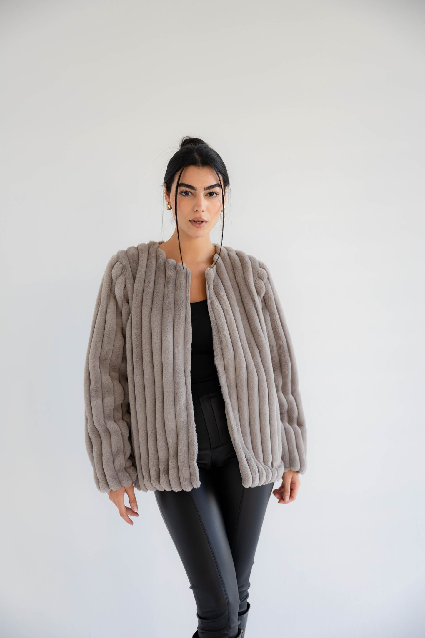 Wild Desire Fur Jacket In Greige [ Limited Edition ]