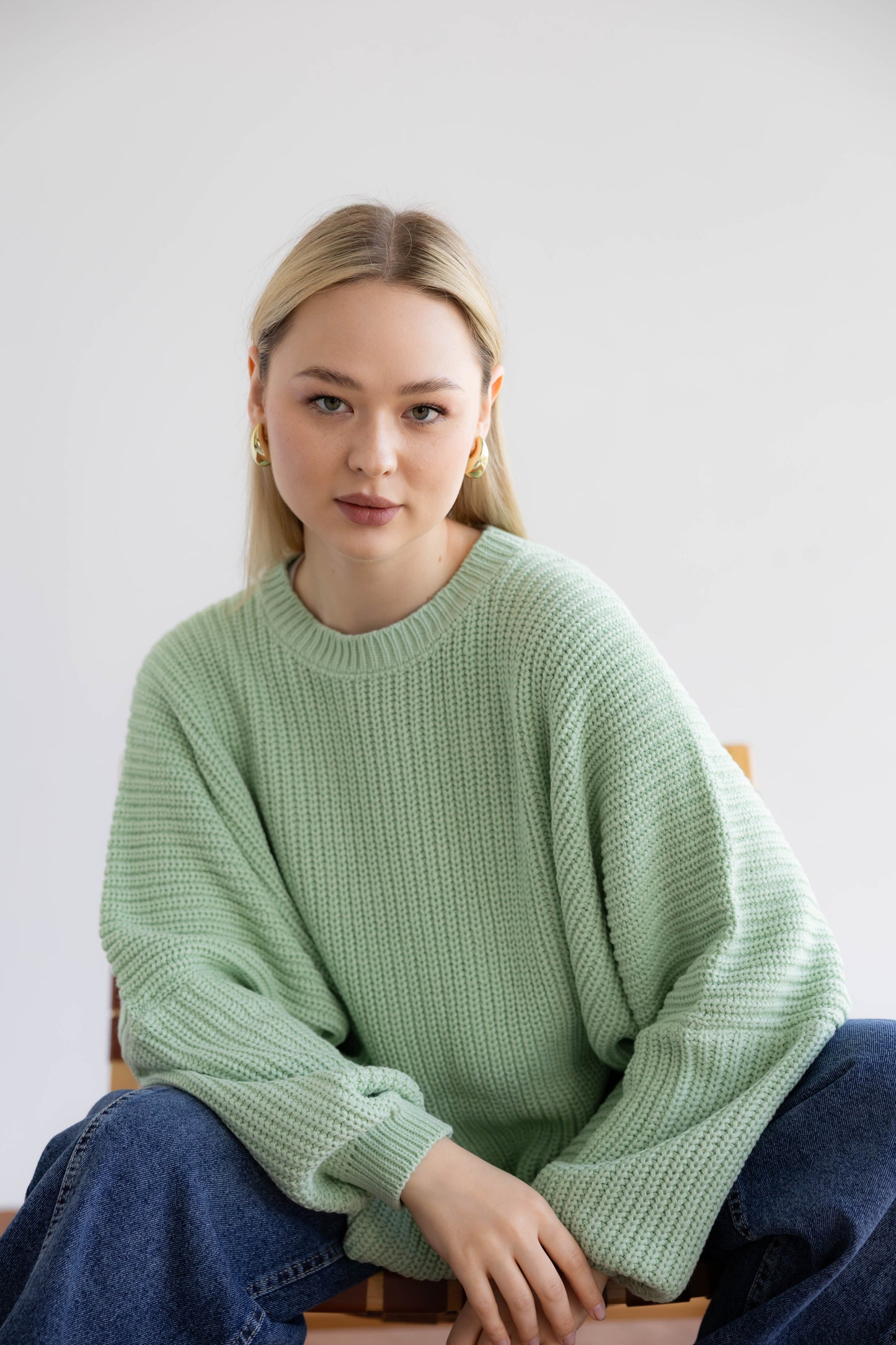Bubblegum Knit Pullover In Mint