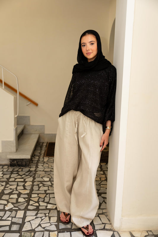 Ballon Linen Pants - Biege