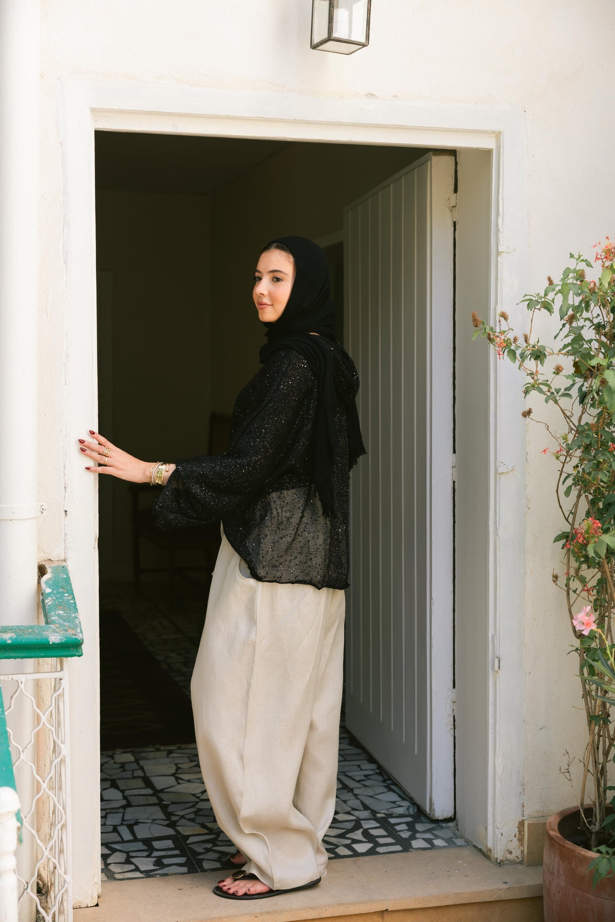 Midnight Crochet Top - Black