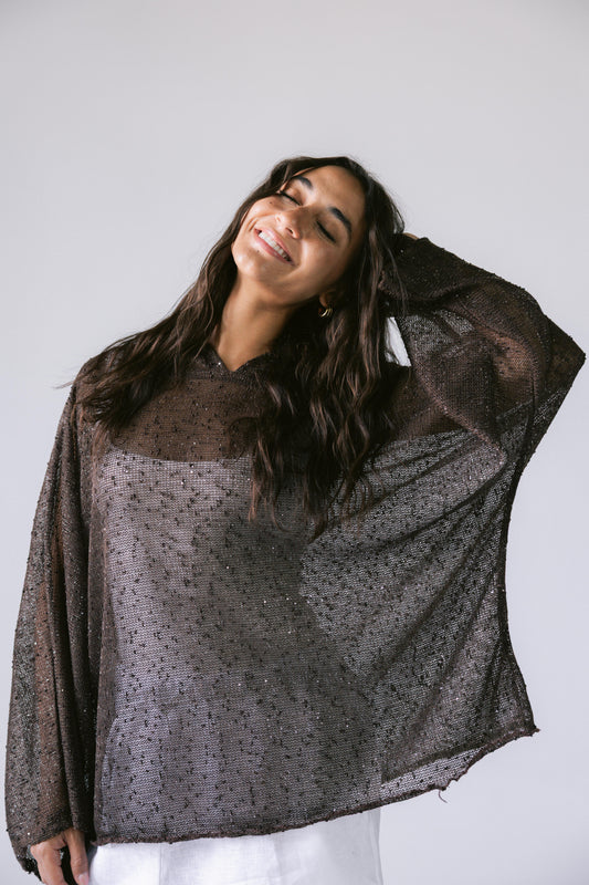 Midnight Crochet Top - Brown
