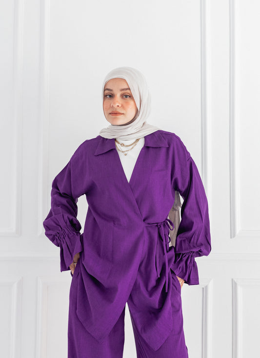 ASMC linen set in purple