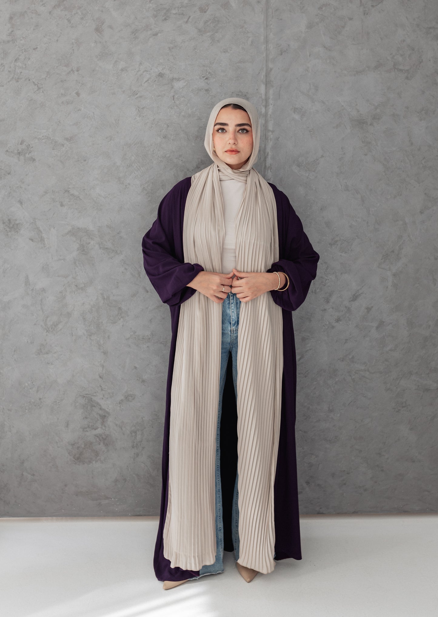 Elara abaya in Royale purple