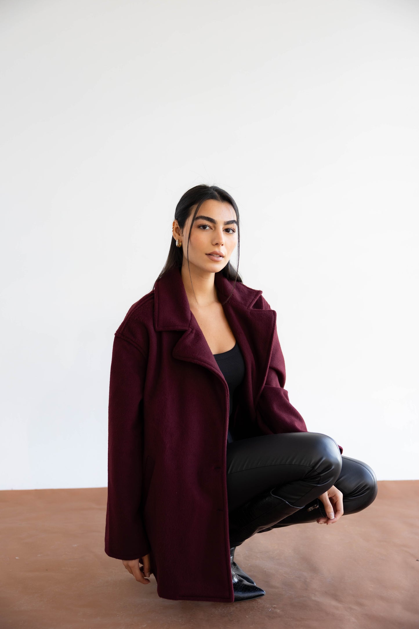 Fur Muse Jacket In Maroon