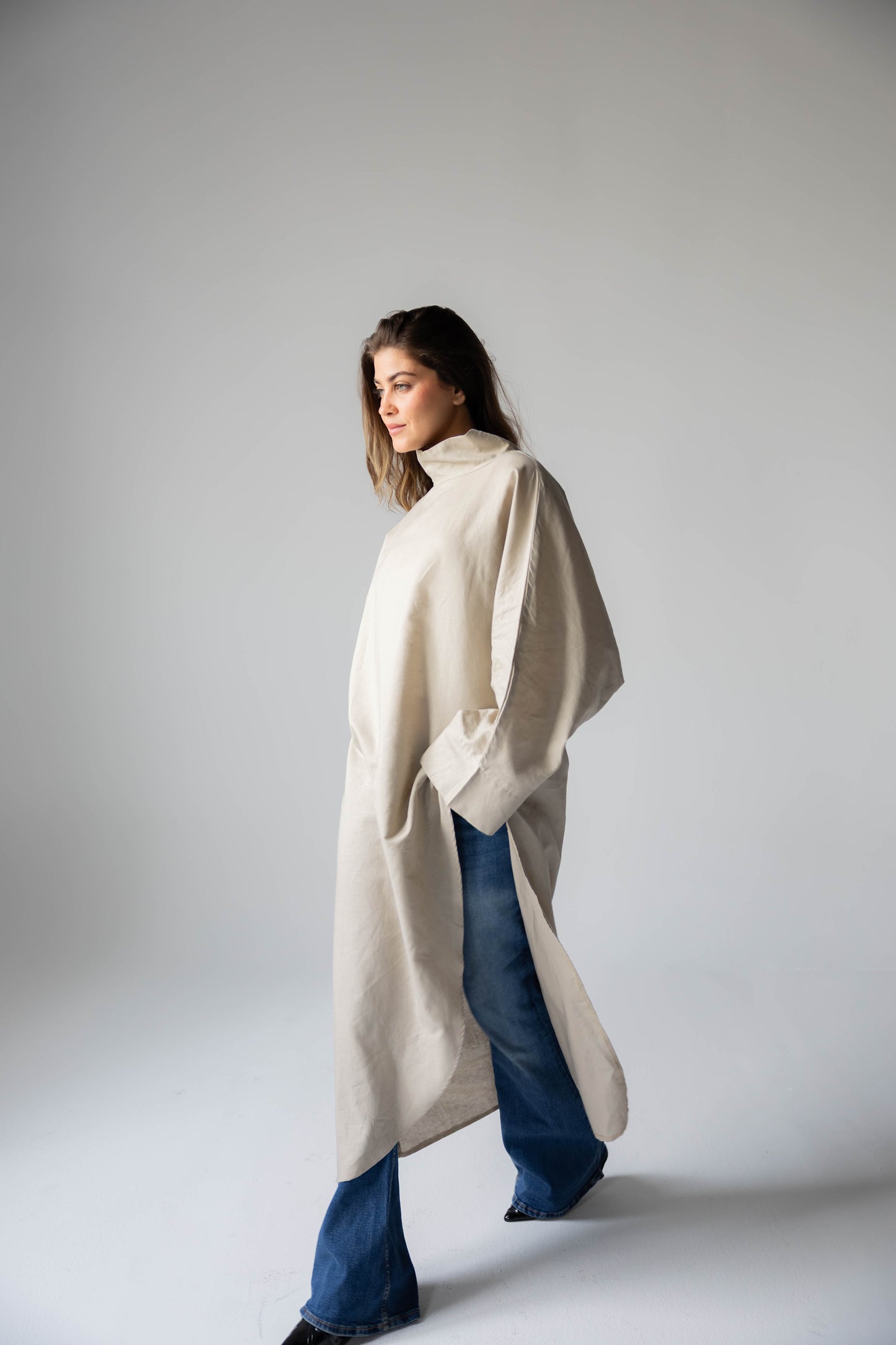 Pure Linen Luxe-drape In Café