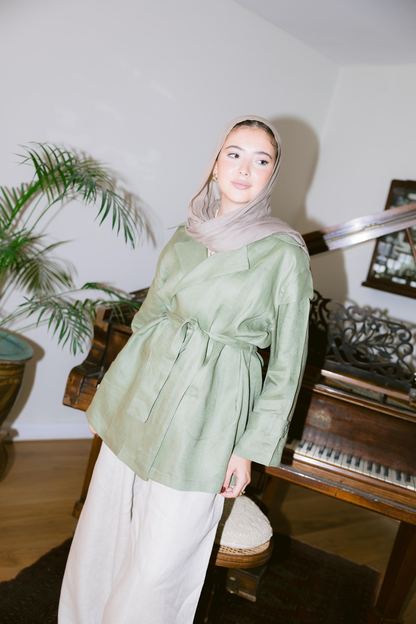 Get It Done Linen Cardigan - Sage