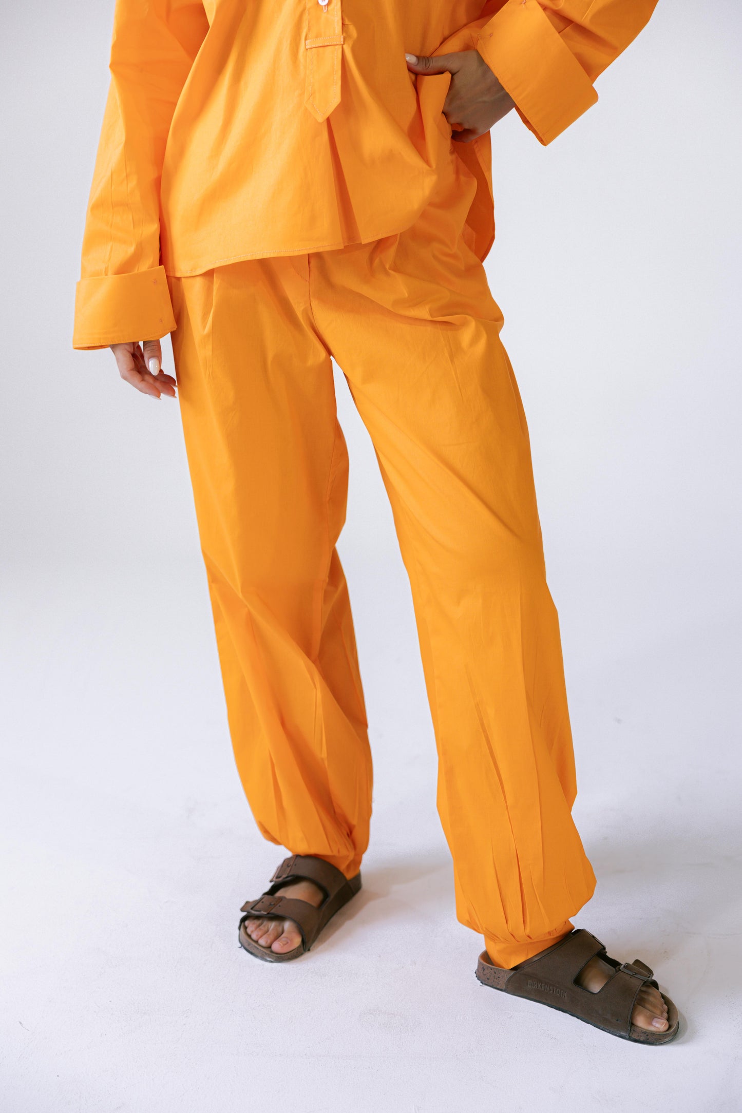 By The Beach Poplin Set - Tangerine
