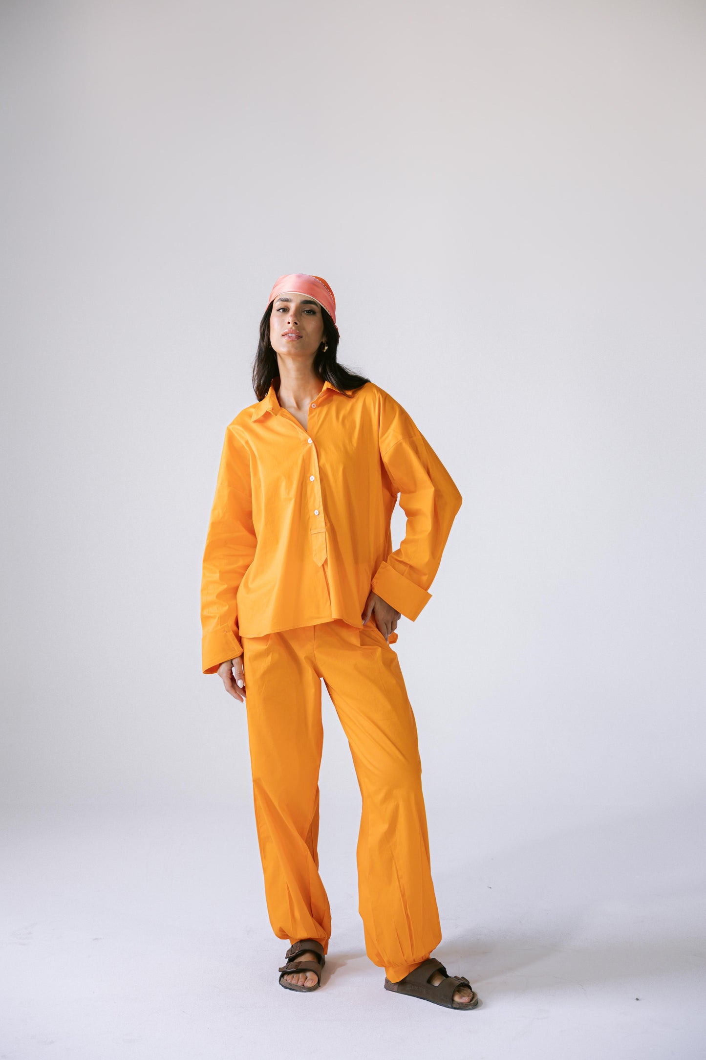 By The Beach Poplin Set - Tangerine