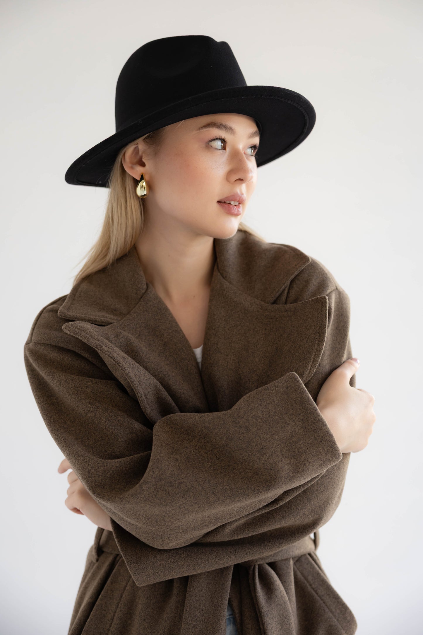 Snow Grace Coat In Coffee Bean