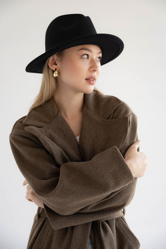 Snow Grace Coat In Coffee Bean