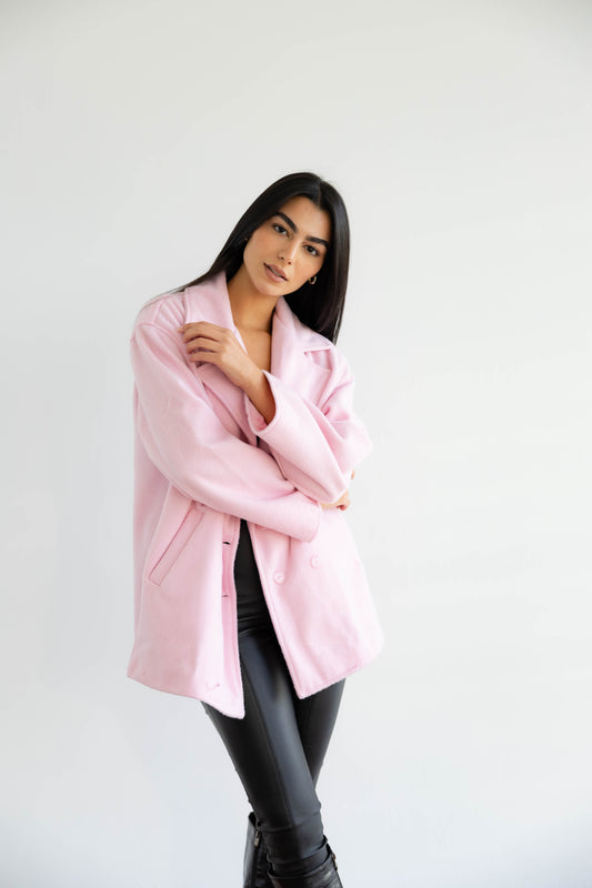 Fur Muse Jacket In Rose