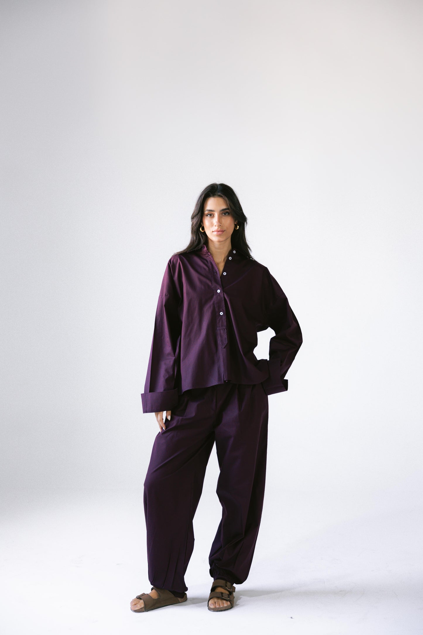 By The Beach Poplin Set - Velvet Grape