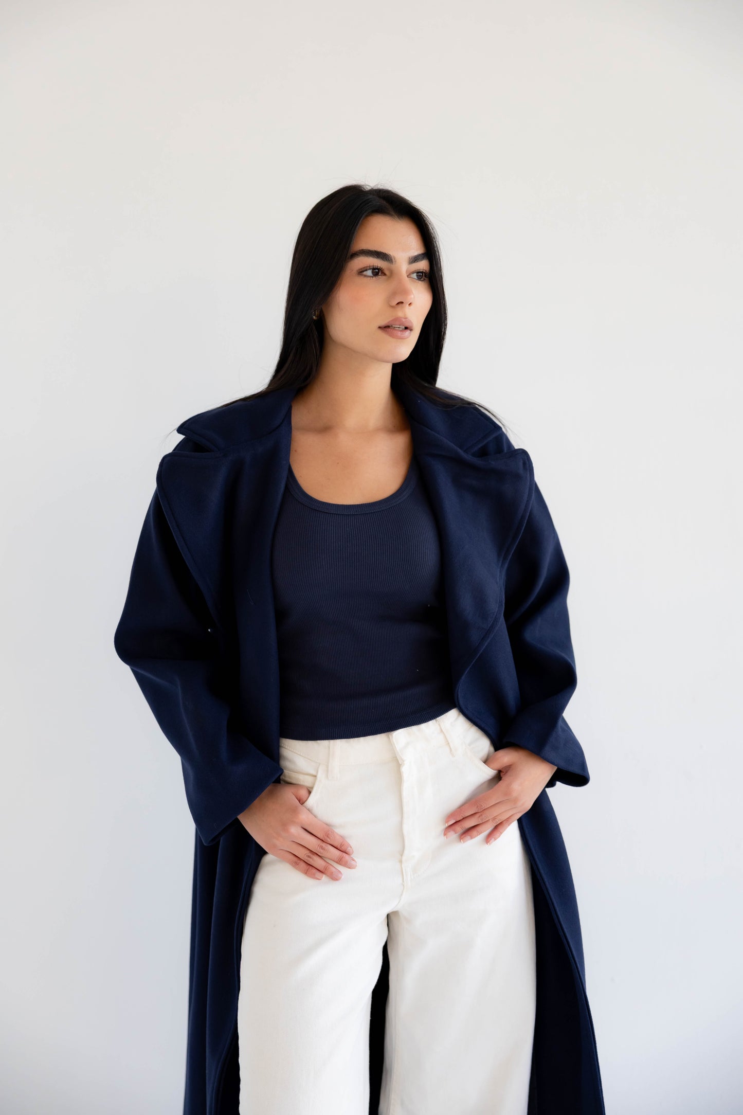 Snow Grace Coat In Navy