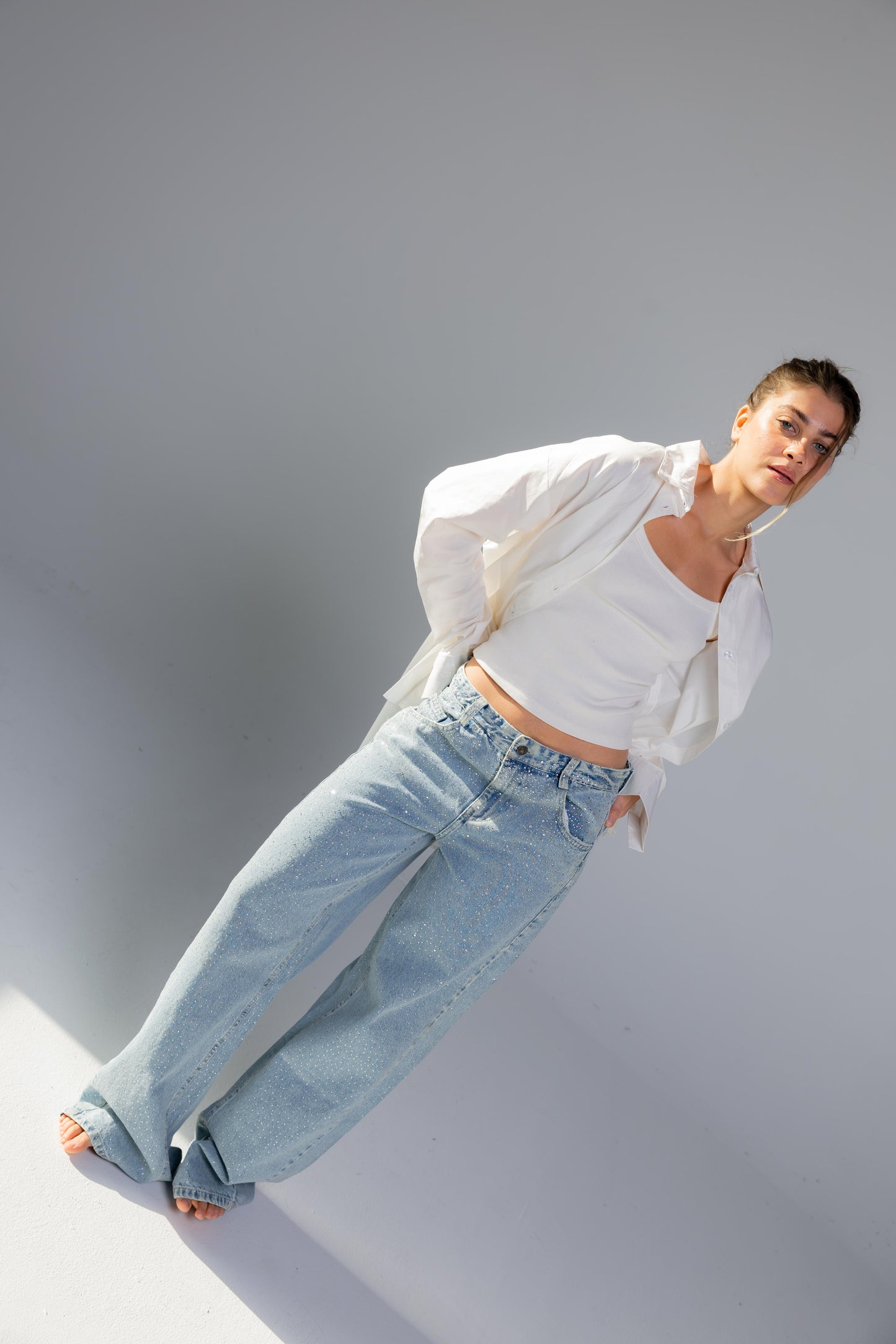 Nightfall Studded Denim Pants - Cloudwash
