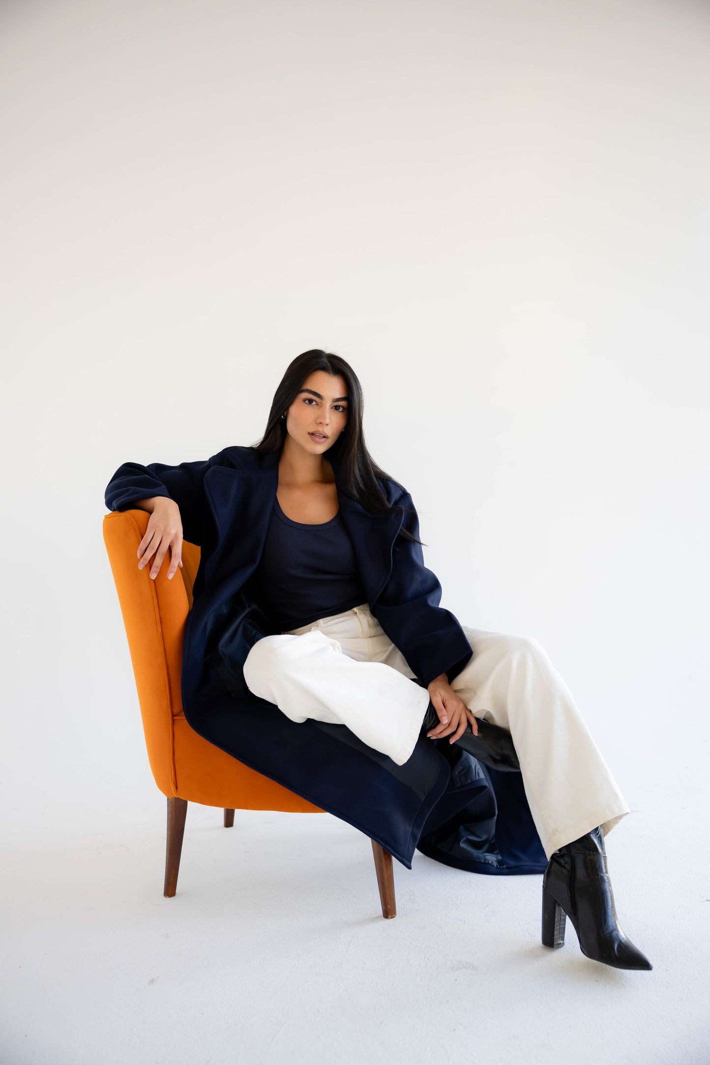 Snow Grace Coat In Navy