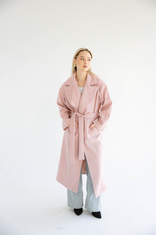 Snow Grace Coat In Blush