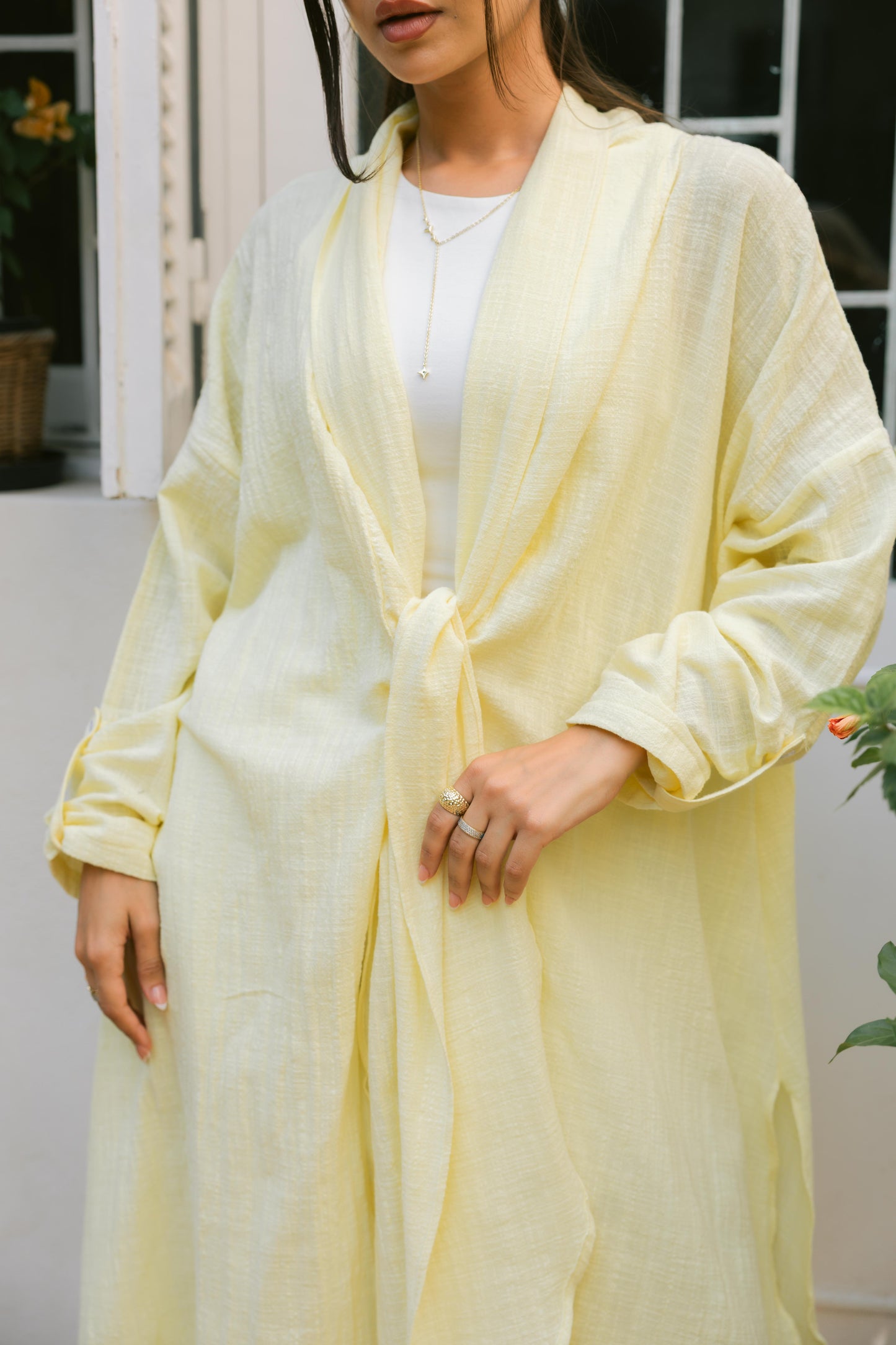 Sunset Flow Cardigan - Pastel Yellow
