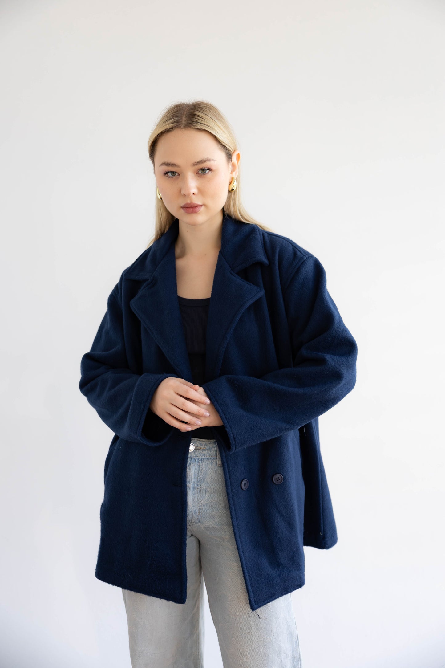 Fur Muse Jacket In Navy