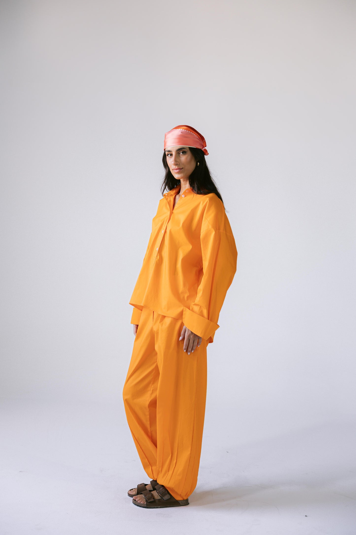 By The Beach Poplin Set - Tangerine