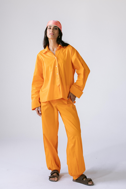 By The Beach Poplin Set - Tangerine