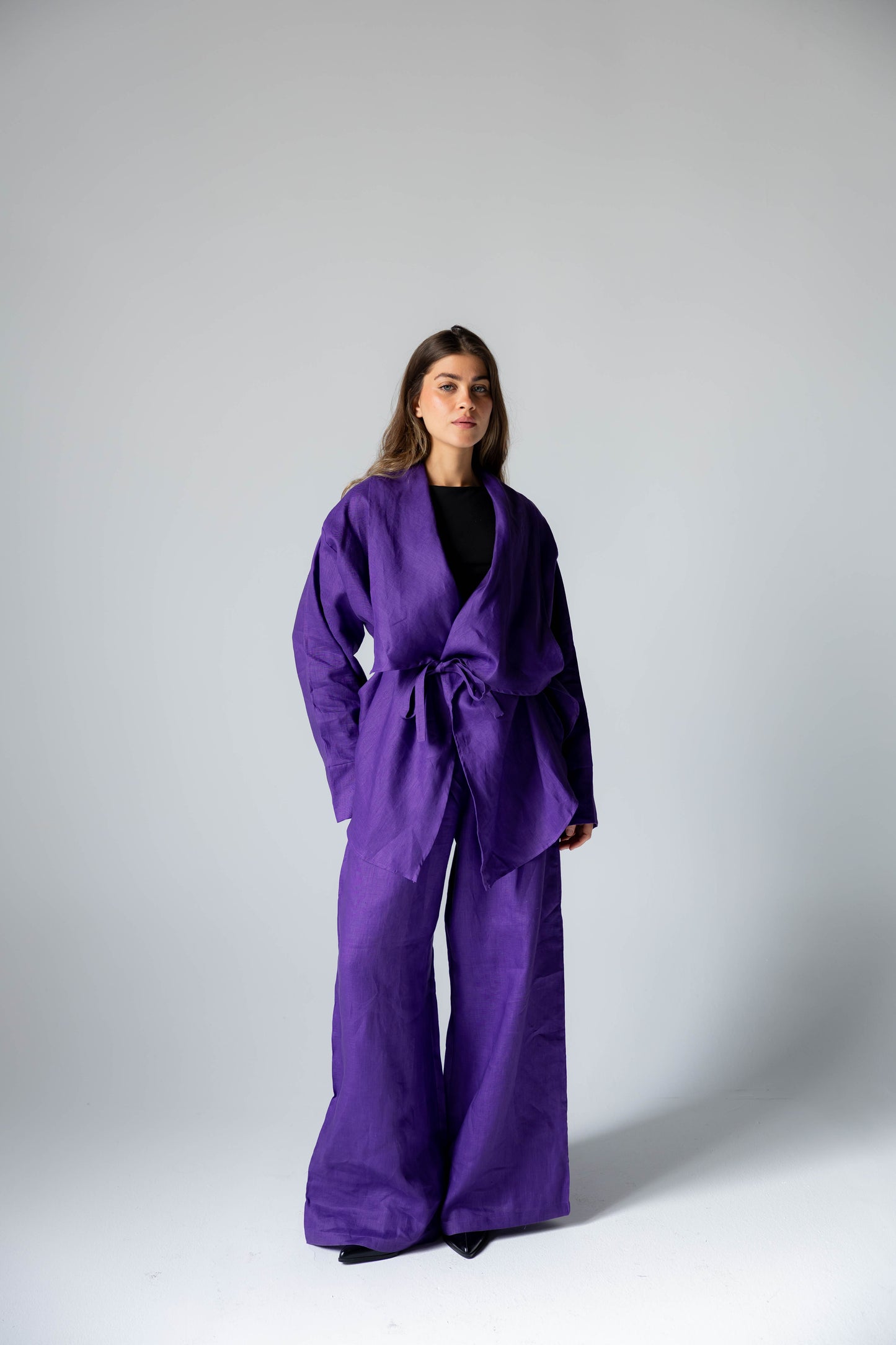 Pure Linen Essence Set In Deep Purple