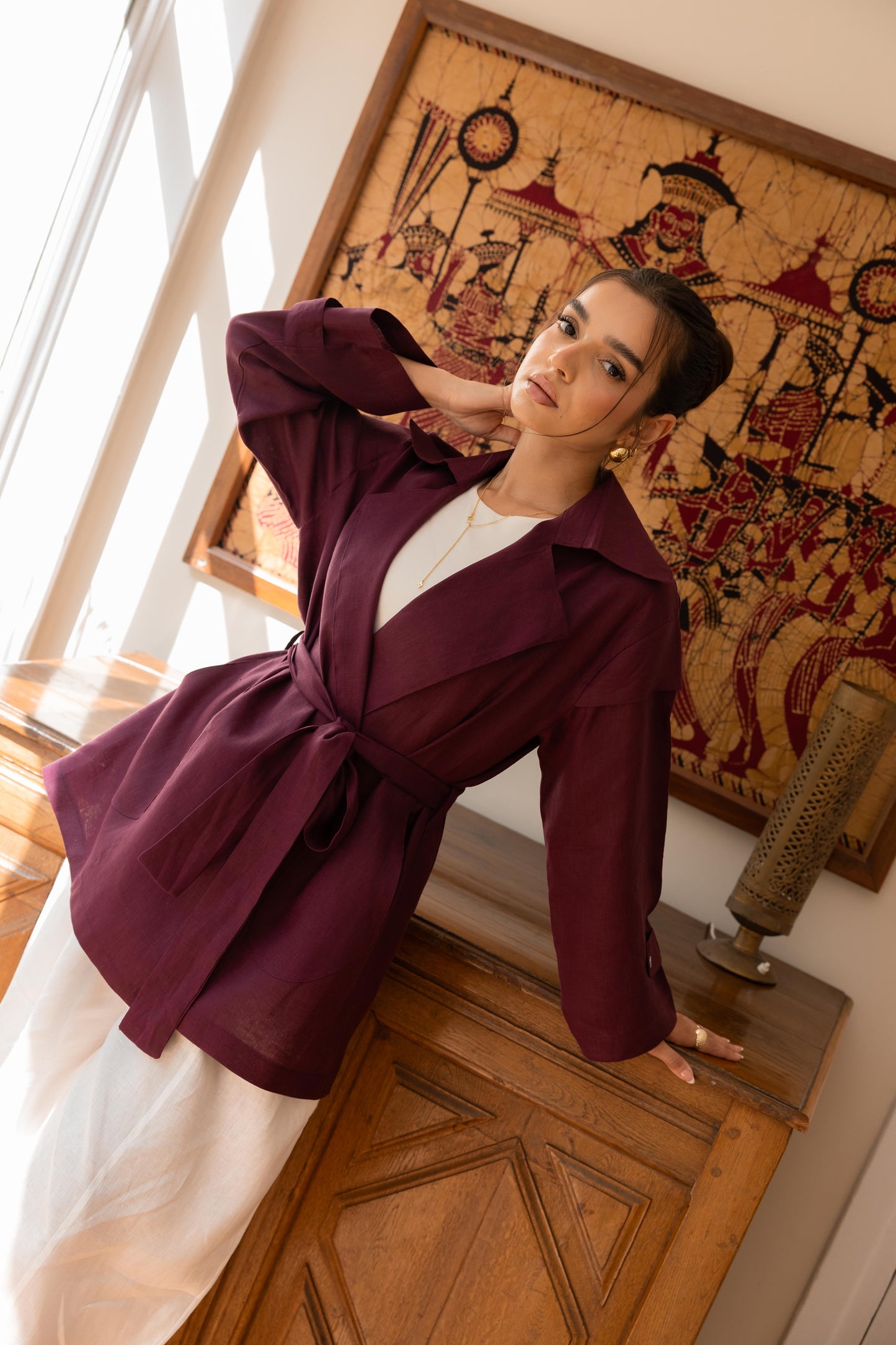 Get It Done Linen Cardigan - Violet