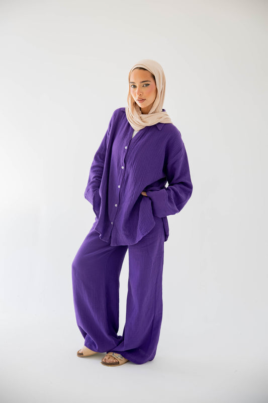 The breezy set in deep purple