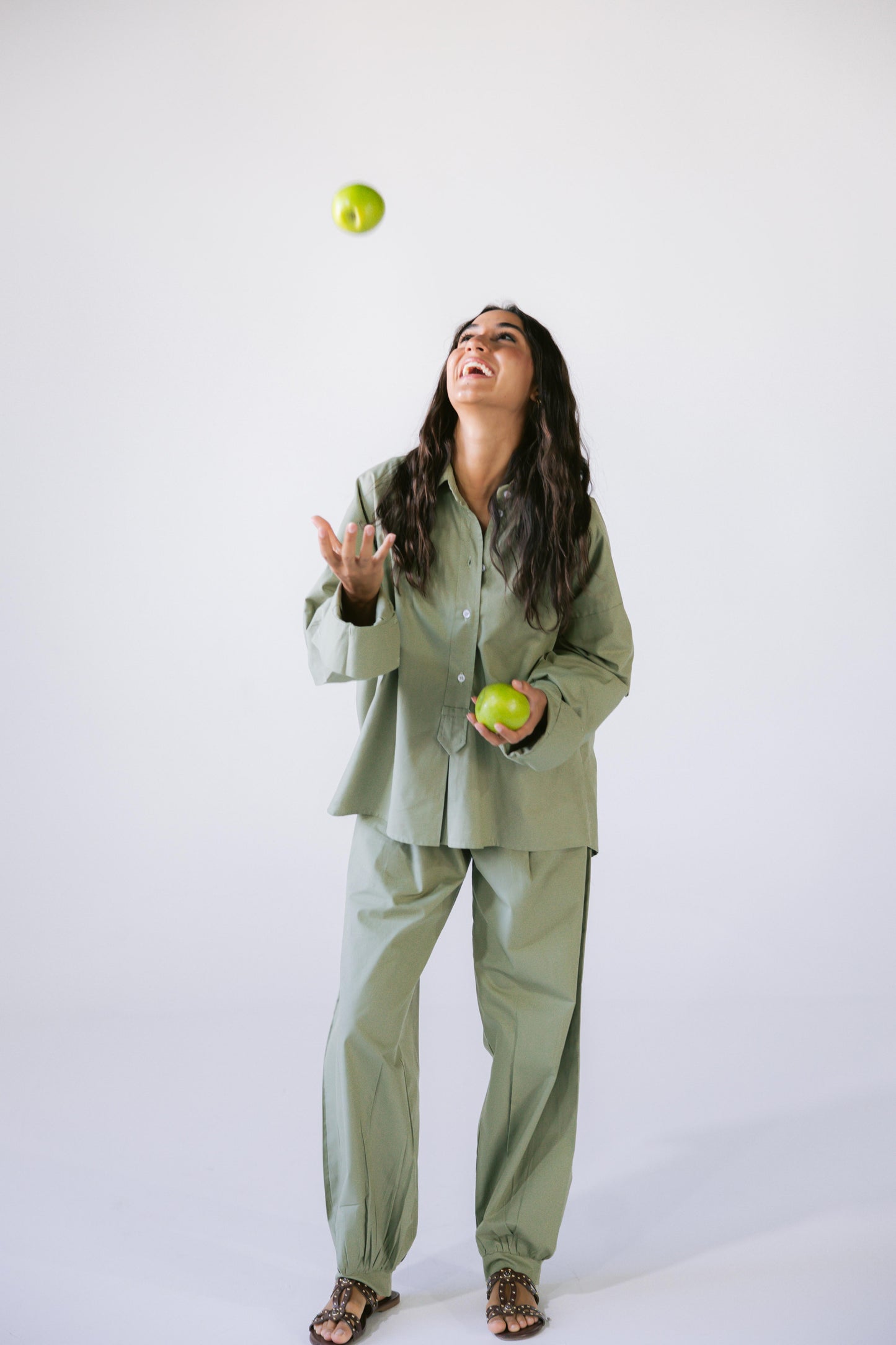 By The Beach Poplin Set - Apple Green