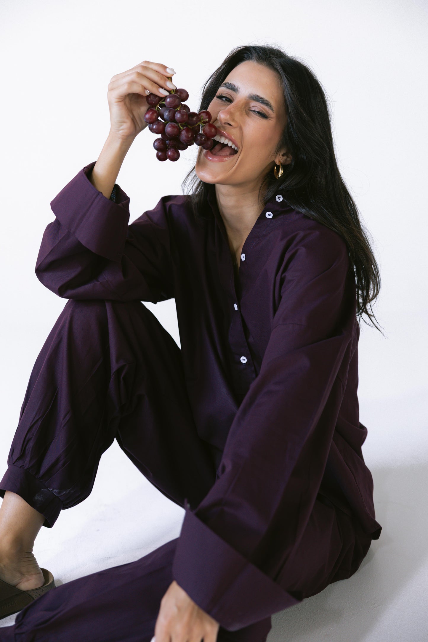 By The Beach Poplin Set - Velvet Grape