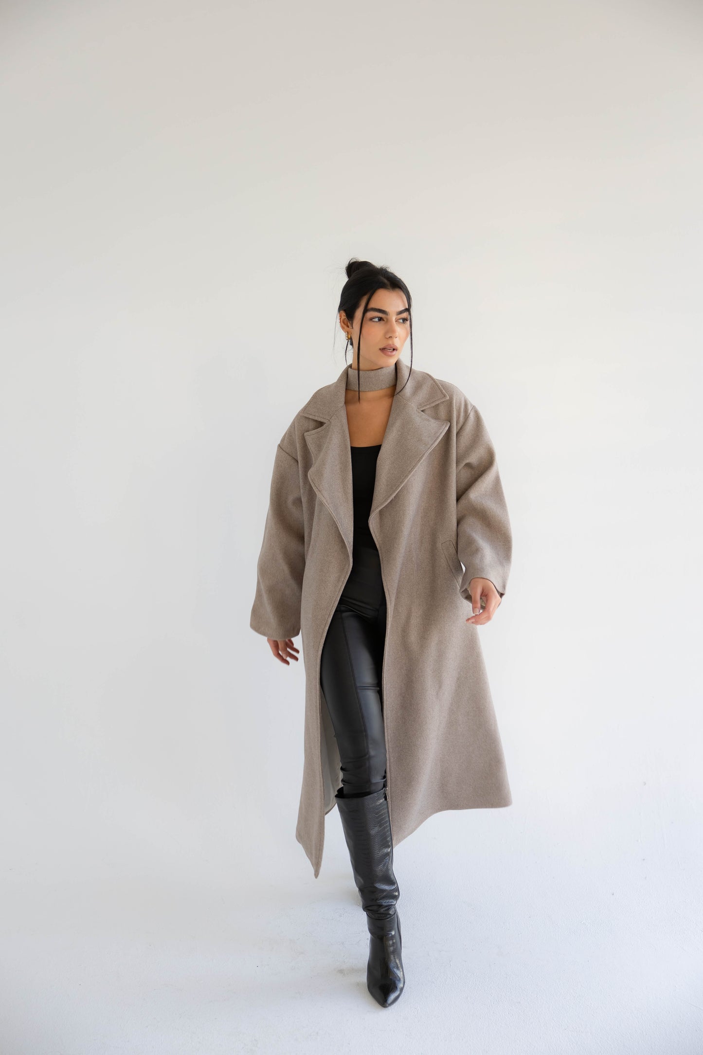 Snow Grace Coat In Griege