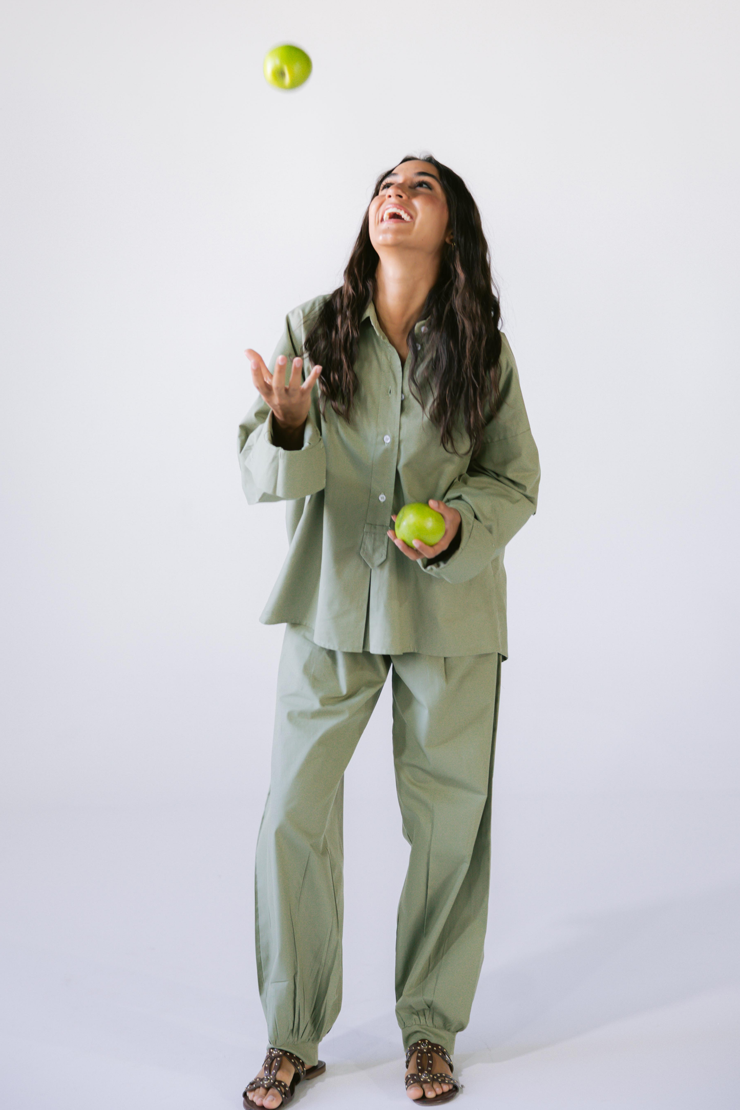 By The Beach Poplin Set - Apple Green