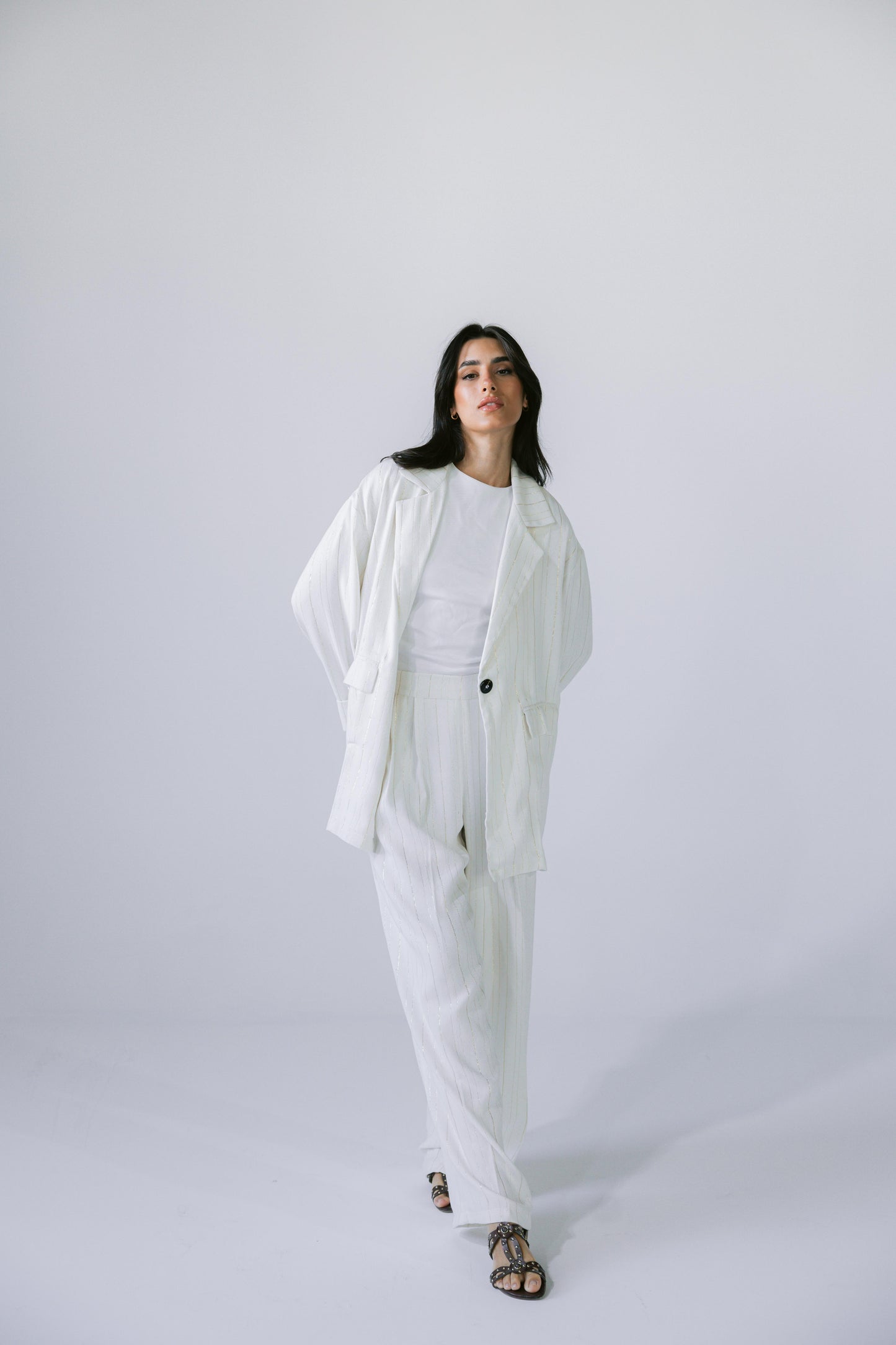 All That Glitter Linen Set - Gold