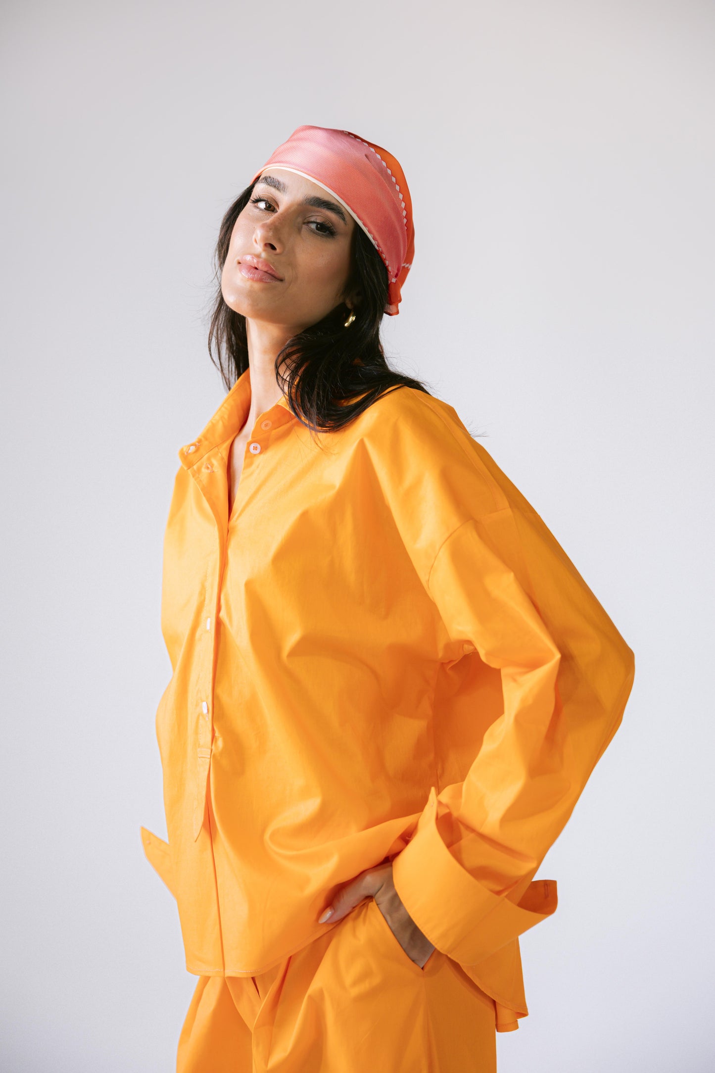 By The Beach Poplin Set - Tangerine