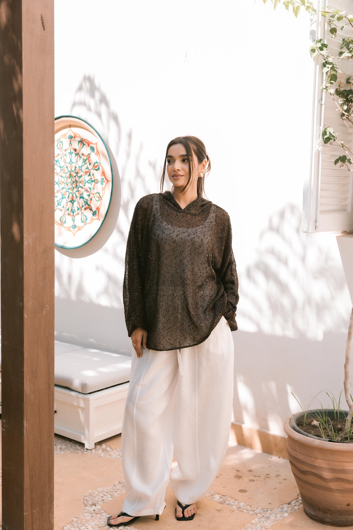 Midnight Crochet Top - Brown