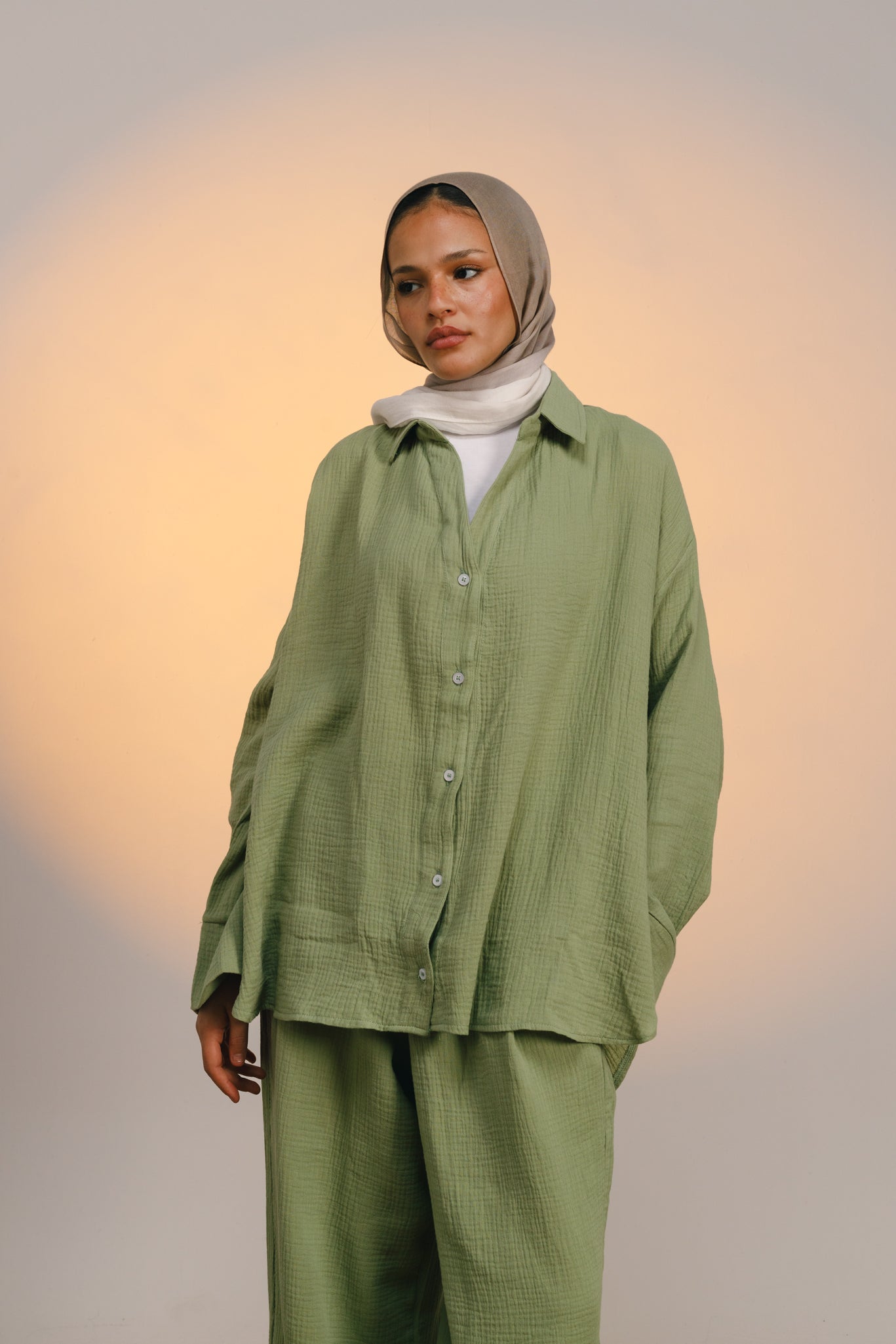 The breezy set in Matcha whip
