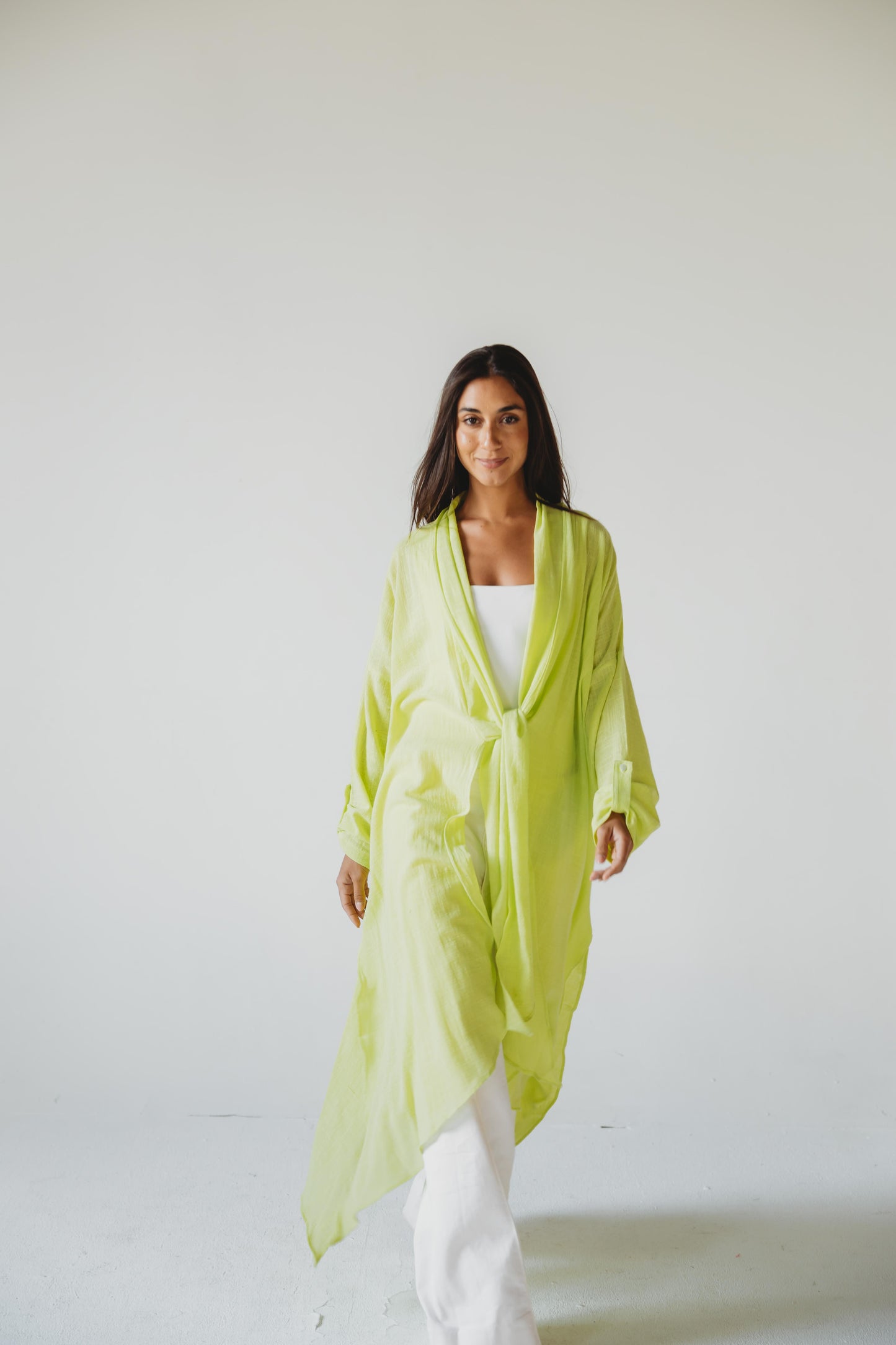 Sunset Flow Cardigan - Lime Green
