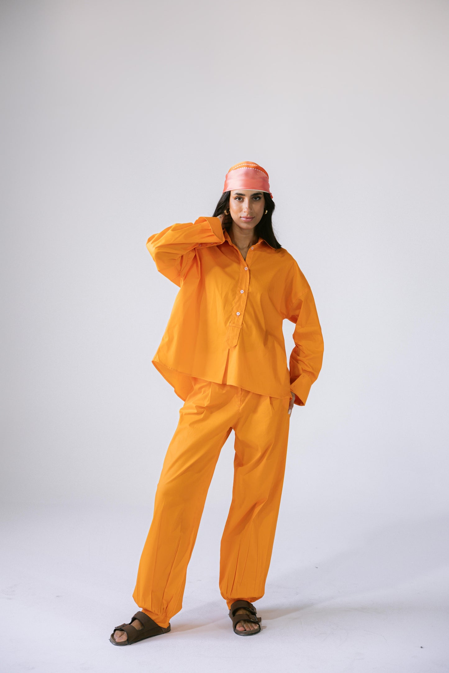 By The Beach Poplin Set - Tangerine