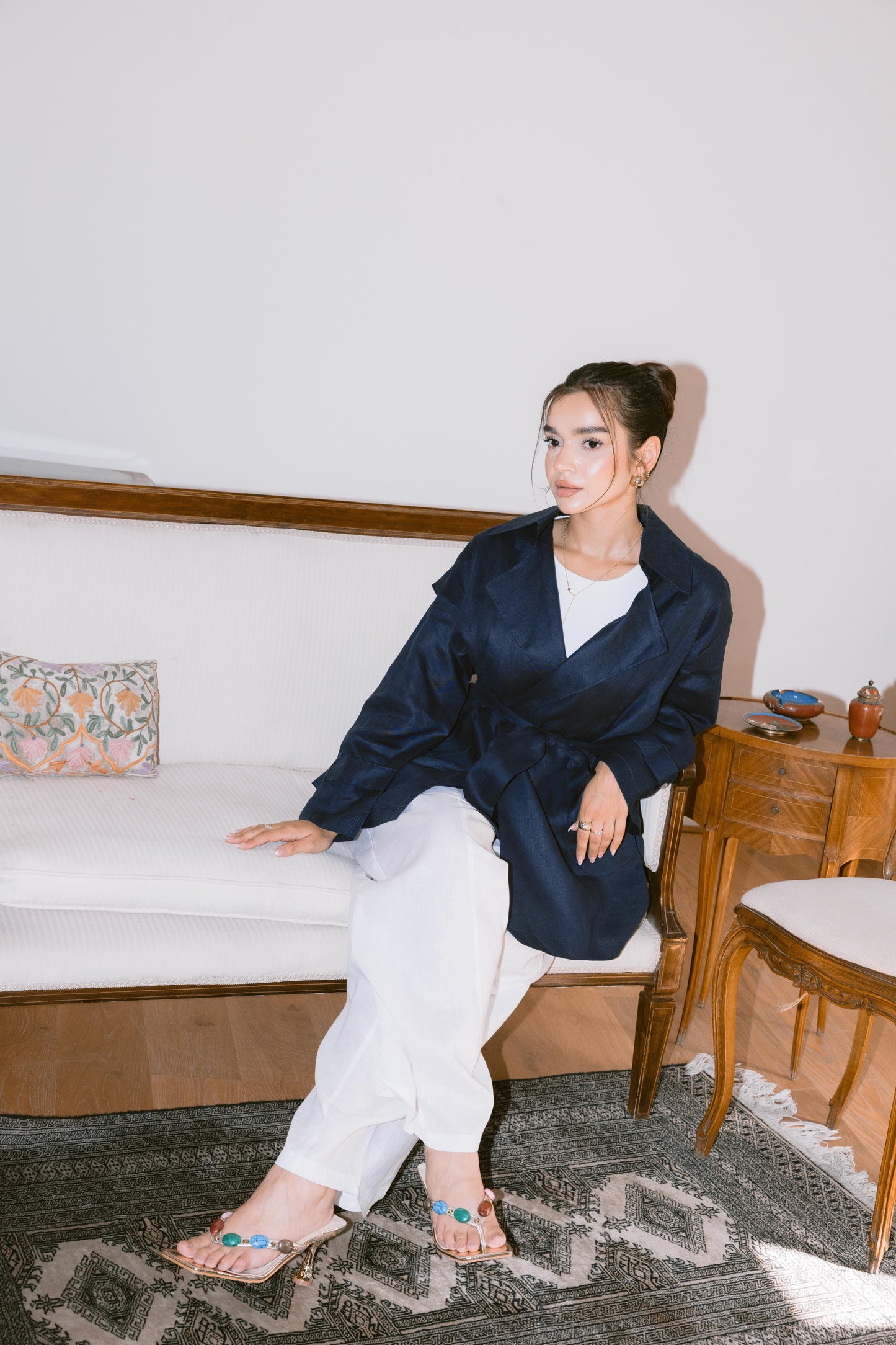 Get It Done Linen Cardigan - Navy