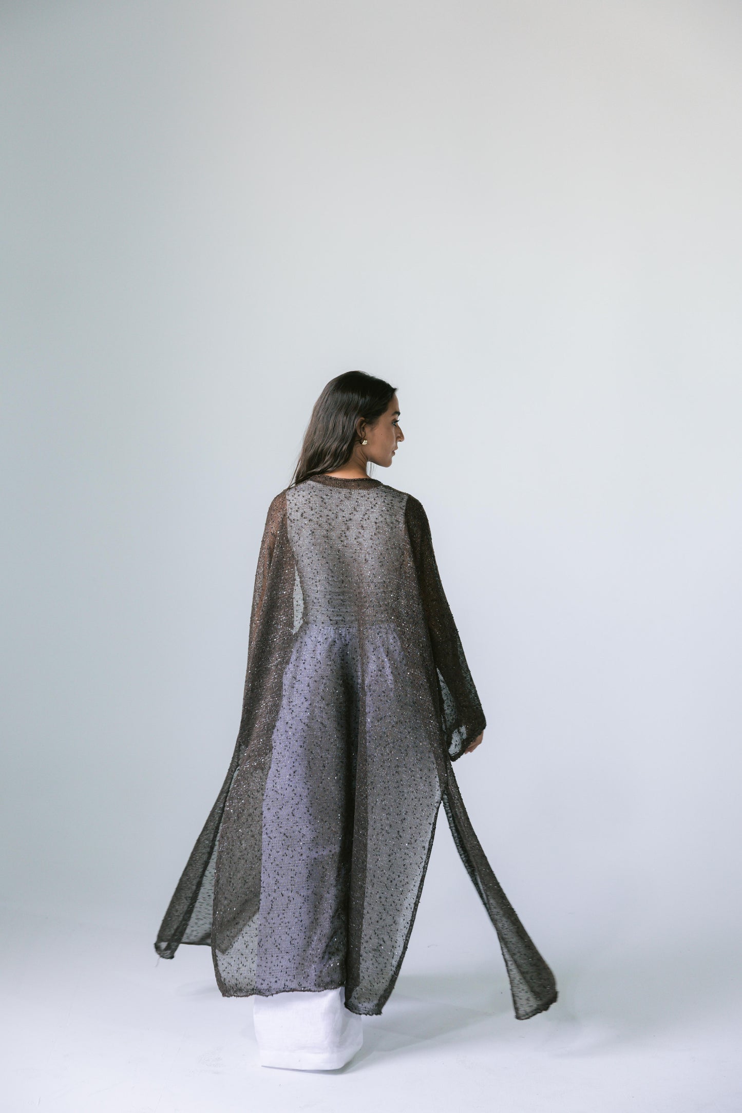 Midnight Crochet Cardigan - Brown