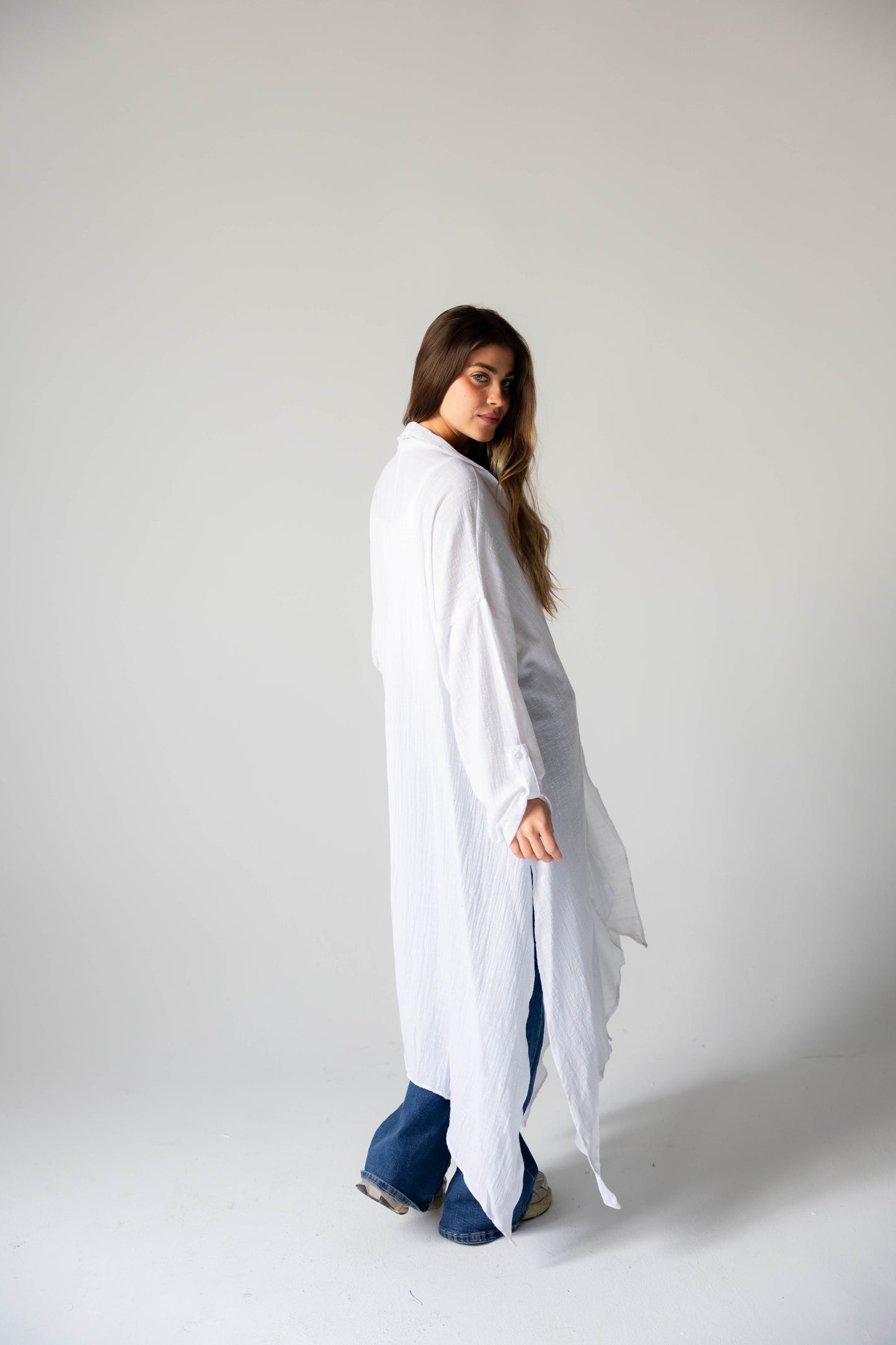 Sunset Flow Cardigan In White