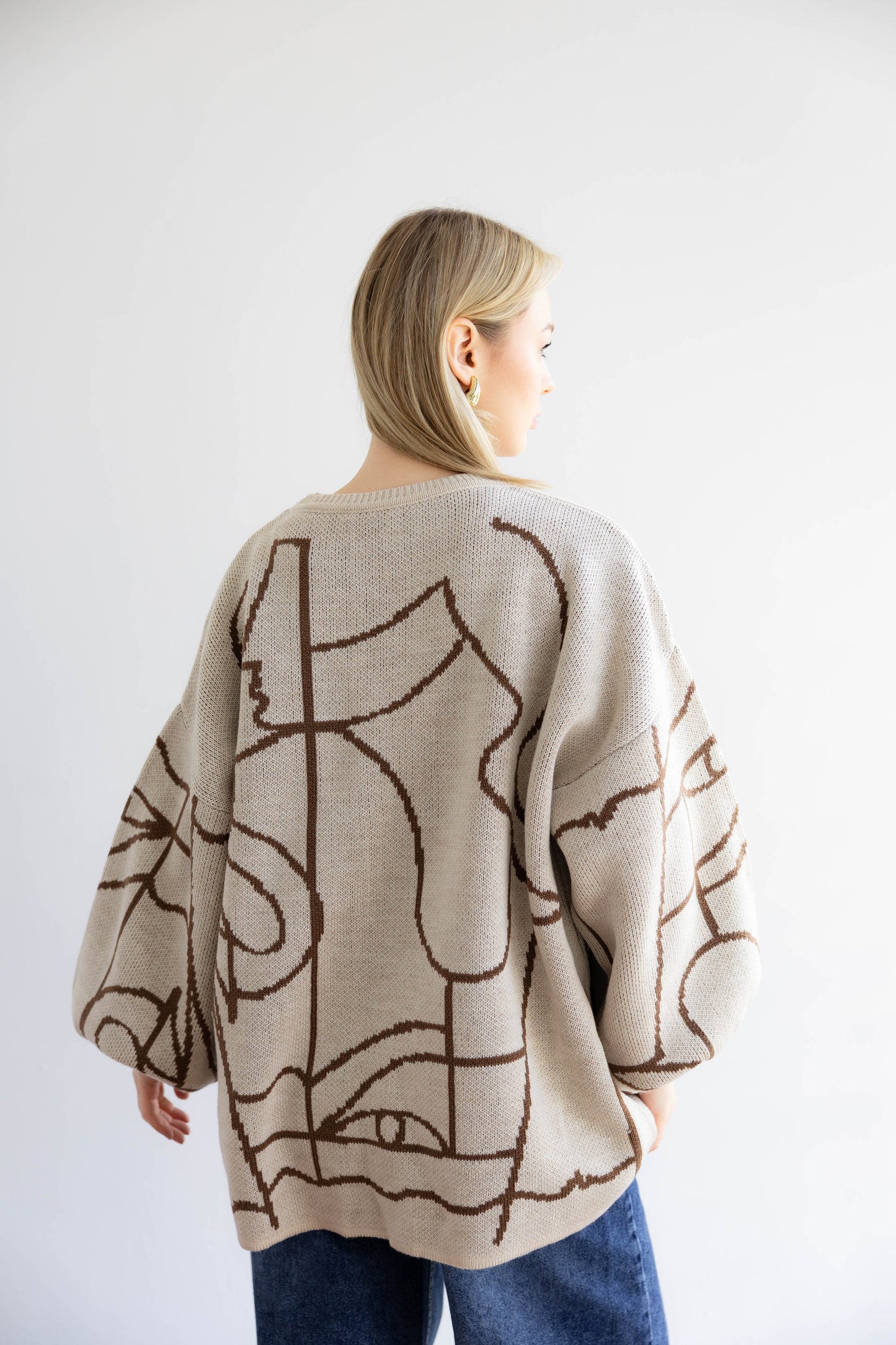 Boho Knit Sweater In Choco