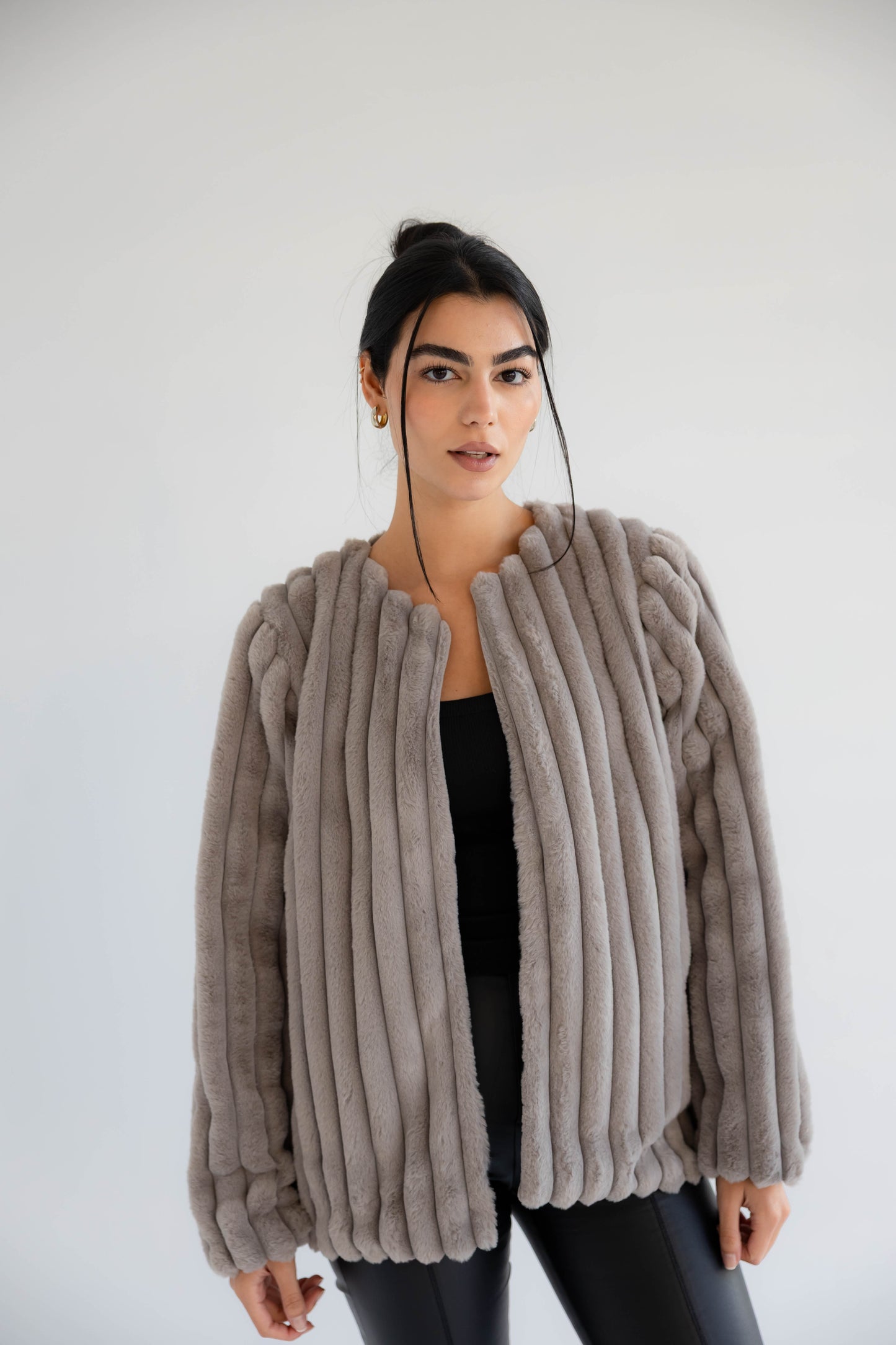 Wild Desire Fur Jacket In Greige [ Limited Edition ]