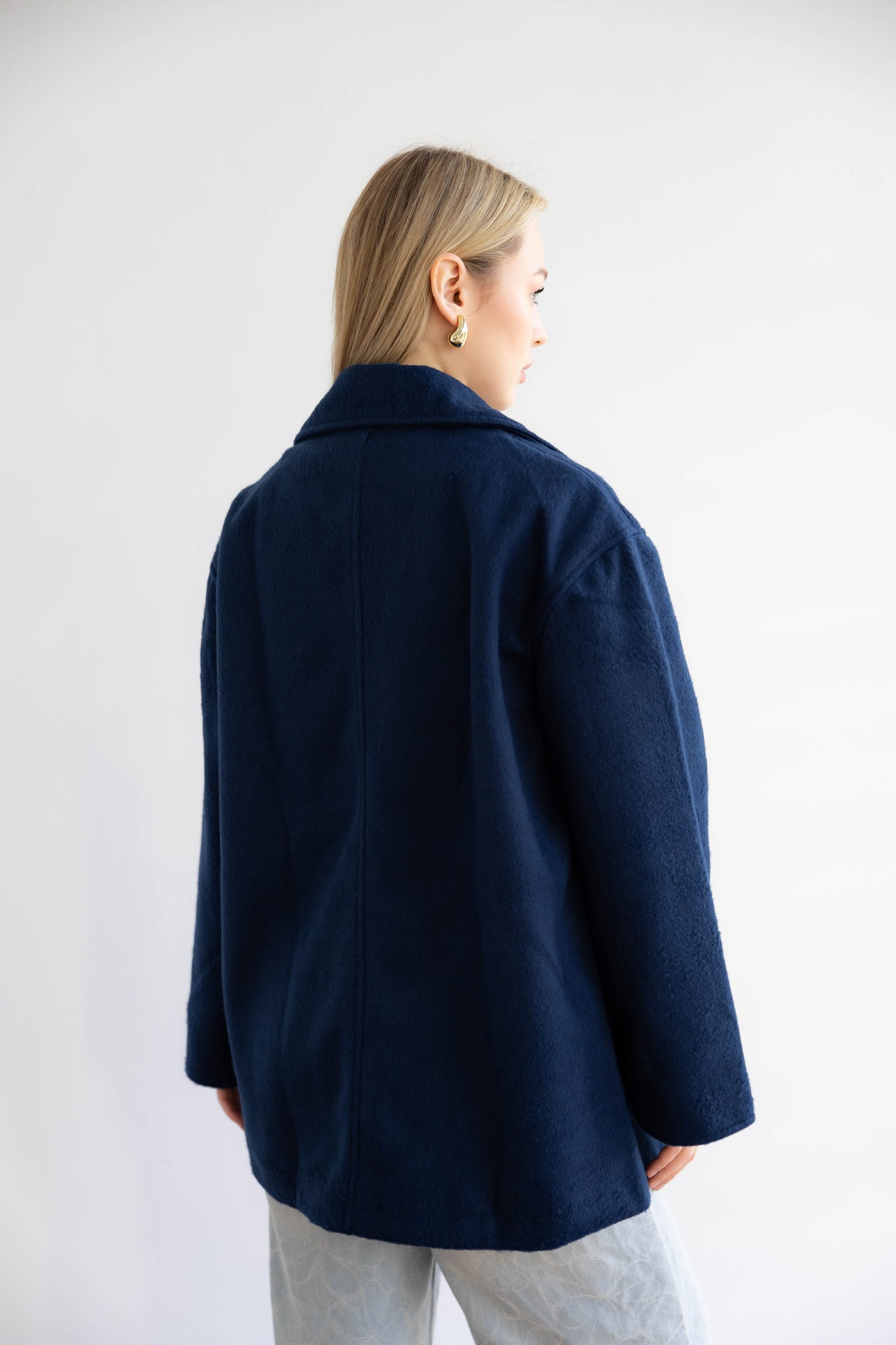 Fur Muse Jacket In Navy