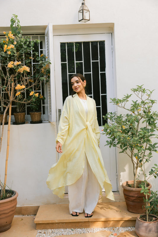 Sunset Flow Cardigan - Pastel Yellow
