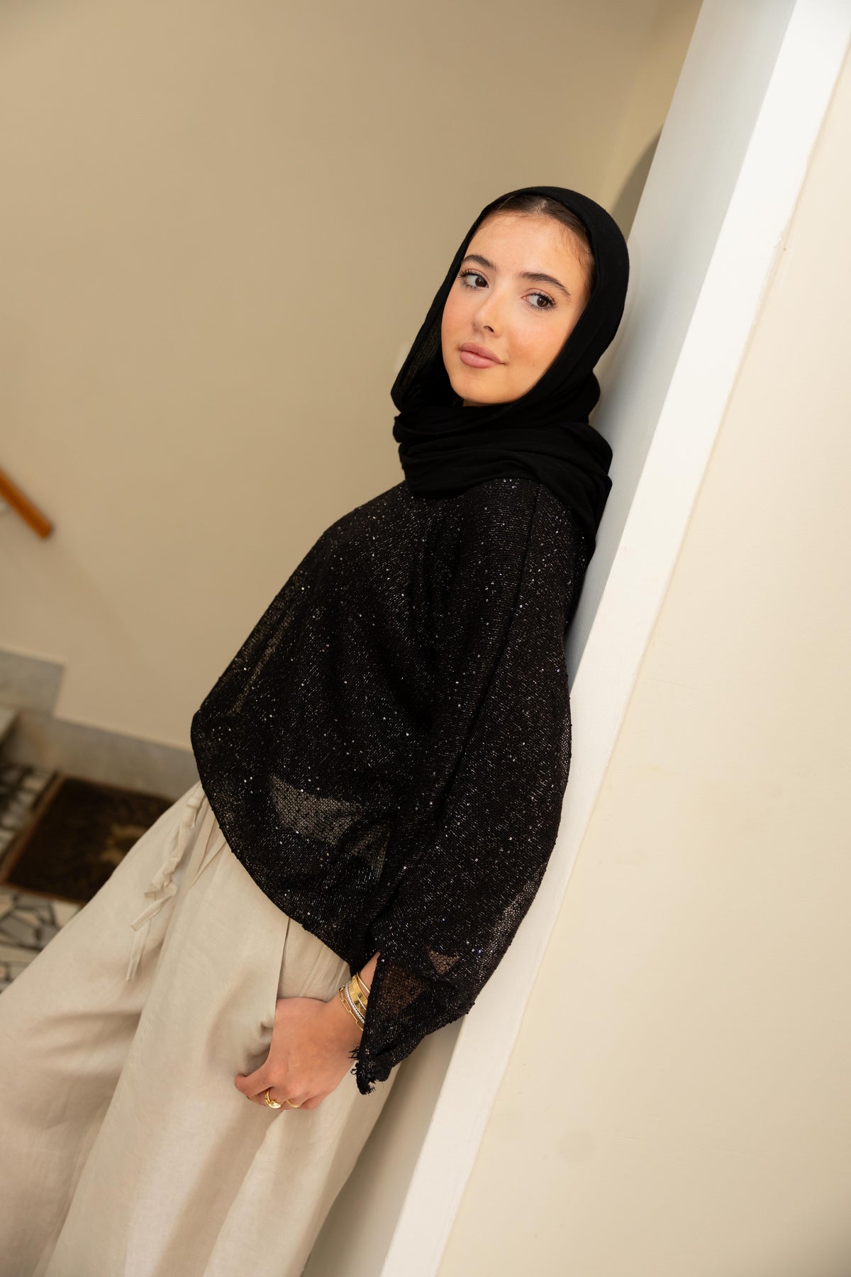 Midnight Crochet Top - Black